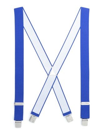 Tirante de Hombre tipo cruceta Liso Azul C-07
