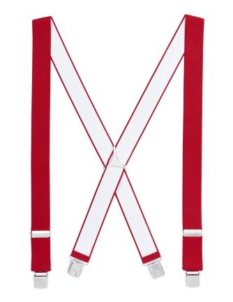 Tirante de Hombre tipo cruceta Liso Rojo C-08